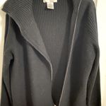 Evan Picone  black zippered wool blend cardigan size L Photo 2
