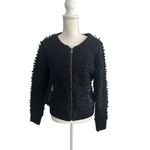 ANINE BING Black Knit Pulled Bomber Style Jacket Coat Size XS Photo 2