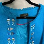Talbots Woman Blue Fish Embroidered Embellished Open Jacket Plus size Petite 22W Photo 8