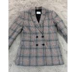 Sandro Paris Lauryn Plaid Wool Blazer Women Size 36 Double Breasted Designer Lux Photo 2