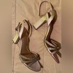Badgley Mischka  Jewel Sparkle Embellished Champagne Satin Sandal 8.5 Photo 5