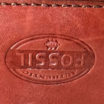 Fossil  Brown Leather Crossbody Bag Key Charm Turnlock Vintage Flap Purse Photo 8