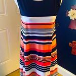 kim rogers Navy and Coral Midi Dress Photo 0