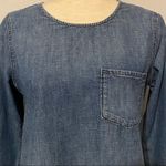 Madewell  Chambray Denim‎ Drop-Hem Top Size Small Photo 1