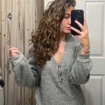 American Eagle Gray Button Front Sweater Photo 0