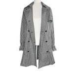 NWOT LRL Ralph Lauren Large Double Breasted Gingham Trench Coat Long Jacket Black Photo 6