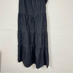 J.Crew Black Boho Tiered Maxi Dress Womens M Fall Peasant Classic Cotton Cottage Photo 2