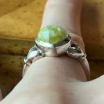 Natural Connemara Marble Sterling Silver Claddagh Ring Size 6 Green Photo 1