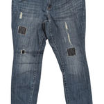 Torrid Plus 18 Jeans 2X Skinny Slim Leg Denim Ripped Patched Premium Photo 0