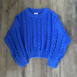 Debut Blue Cable Knit Sweater Photo 0