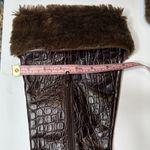 Charles David  Embossed Leather brown Faux Fur Brown Boots 6 1/2 Photo 6