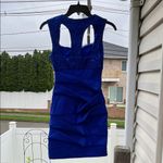 Adrianna Papell Blue Ruched Halter Mini Dress Photo 3