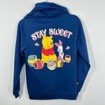 Disney Winnie the Pooh Embroidered Dark Blue Hooded Sweatshirt Size 00 XS Casual Photo 4