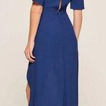 Reformation  Blue Westport Dress High Low V-Neckline Photo 1