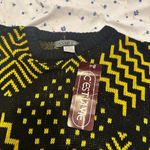 VTG NWT 90s Women’s Sz:M C’est La Vie Black & Yellow Geometric Pullover Sweater Size M Photo 5