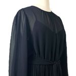City Chic  New Dress Black Pleated Midi Crepe Semi Sheer Women’s Size XL/22 Photo 6