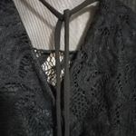 Charlotte Russe  S Long Sleeved Black Eyelash Lace Trimmed Body Suit Photo 5