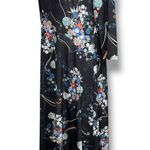 LBISSE Womens Dress Floral Short Sleeve Midi Round Neck Pullover Navy Blue 2X Photo 5