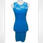 NEW Blue Seamless Buttery Soft Textured Lace Sleeveless Dress — Party Club Size undefined Photo 5