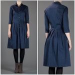 💕SAMANTHA SUNG💕 Audrey Collared Shirt Dress ~ Indigo Blue Polka Dot Print 14 Photo 2