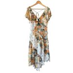 Anthropologie V-Neck Ruffle Lace Floral Hi Low Tiered Slip Dress Size 6 NEW Photo 3