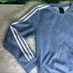 Adidas Three Stripes Pale Blue Crewneck Sweatshirt fall & winter sweater… Photo 4