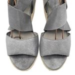 Eileen Fisher  Willow Wedge Cross Strap Espadrille Gray Metallic Leather Size 9 Photo 10