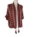 Peruvian Connection  Cotton Cardigan with Tassels Size XS/S Photo 1