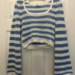 Hollister  Blue and White Knit Top Photo 0