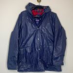 Vintage Apres Sport Rain Jacket Slicker Navy Blue Siz Medium Photo 5