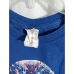 Fruit of the Loom women Small blue Tee Shirt Skull American Flag Floral Photo 3