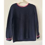 Talbots  Cotton Textured Crewneck Sweater Pink Details Preppy Size Medium Petite Photo 0
