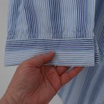 Striped Button Shirt Rhinestone Star Womens Coastal Preppy Brunch Plus Size 16W Blue Photo 7