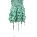 Urban Outfitters Kimchi Blue Belladonna Dress Ruched Mini Turquoise Size Medium Photo 5