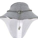 Loft Rhinestone Statement Necklace White Gray Marbled Stones Photo 2