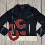 Tommy Hilfiger Rare  Jacket Blazer Pea Coat BIG BLOCK 85‎ Spell Out Logo Sz XS Photo 0
