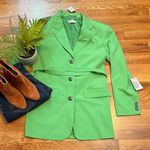 Topshop Women’s 4 Green Button Long Sleeve Blazer Suit Jacket CorporateCore New Photo 0