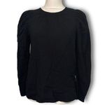 Universal Threads NWOT Solid Black Long Puff Sleeve Blouse Top Ebony New Business Casual Office Photo 0
