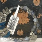 ALEX AND ANI new ꥟ Deity Wrap Glass Bead Bangle Bracelet ꥟ River ꥟ Deep Blues ꥟ Photo 5