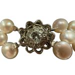 Vintage Cultured Pearl Woven Necklace 16.75” Silver Tone Clasp Bridal Jewelry White Photo 4