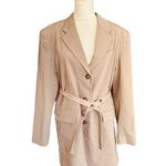 Topshop  Farrah Belted Long Blazer Oversized Boyfriend Office Preppy NWOT 8 Photo 2