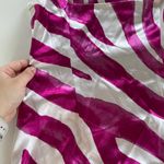 The East Order  Dress Womens Medium Rhea‎ White Pink Zebra Print Satin Mini Photo 13