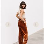 NWT oat New York high waisted rust velvet pant Brown Photo 5