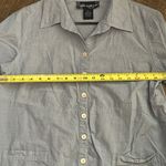 Susan Graver  Pure Tunic Shirt‎ 100% Cotton Blue Button Up lightweight Photo 6