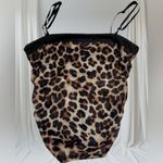 SheIn Brown Cheetah Print Scrunch Tank Top Womens Size Small Adjustable Straps Photo 1