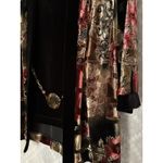 R&M Richards Top Women 8P Black Gold Red Metallic Velvet Burnout Cardigan Formal Photo 2
