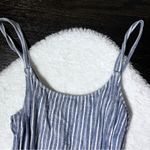 Old Navy Blue and White Striped Linen Blend Cami Dress Photo 2