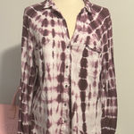 Rock & Republic  Purple Tie-Dye Button Down Shirt Photo 0