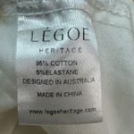 LEGOE HERITAGE Maternity Cropped Denim Jacket Size 0 Gold Stitching Button Front White Photo 8