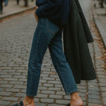 Vionic  Georgie Navy Leather Chain Slip-On Mules Size 8.5 Photo 0